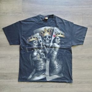 Og Abel Skeleton King & Queens Skull Hip Hop Black T-shirt Men's Size XL